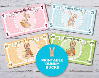 Printable Bunny Bucks, Bunny Money Easter Printable, Easter Egg Filler Coupons, Easter Basket Fillers for kids, Last Miniute Gifts