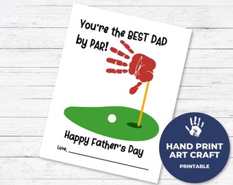 Best Dad by Par Handprint Craft, Recuerdo de huellas de manos del Día del Padre, Arte de huellas de manos del Día del Padre, Recuerdo para papá, Arte de huellas de manos para papá