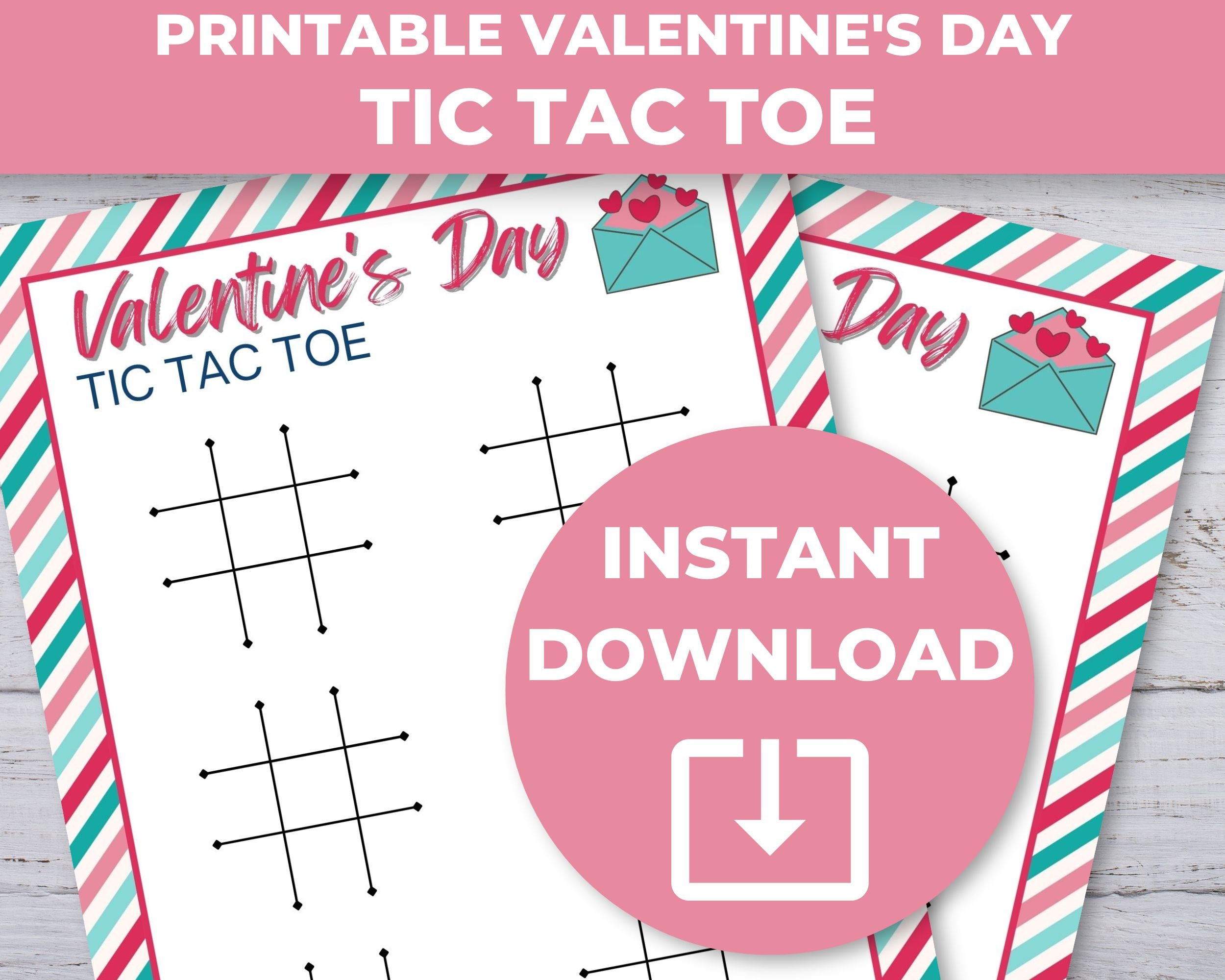 Valentines Day Tic Tac Toe Game, Printable Valentine Game for Kids ...