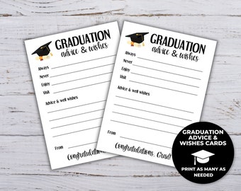 Graduation Advice and Wishes Card, Printable Advice Cards Graduation, Words of Wisdom Graduation, Words of Wisdom, Advice for Grad