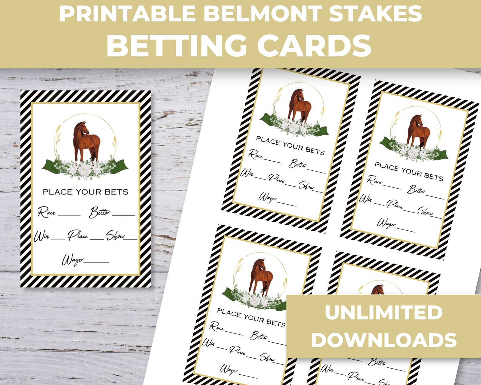 Belmont Stakes Betting Cards, Horse Race Betting Slips, Run for the ...