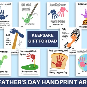 Father's Day Handprint Keepsake, Father's Day Handprint Art, Keepsake for Dad, Footprint Art Craft, Best Dad Ever Handprint Craft