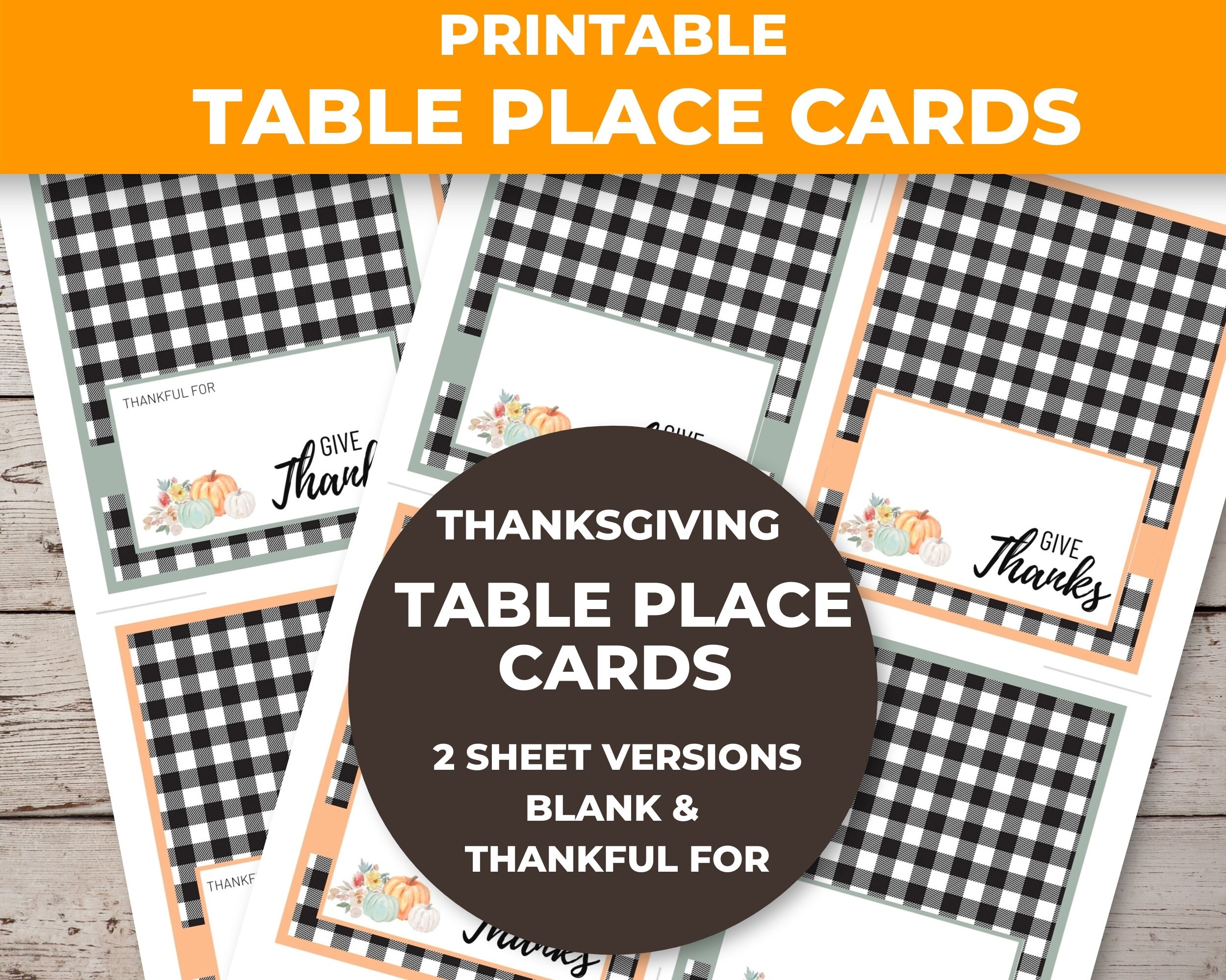 Place Setting Cards, Place Cards Printable, Table Tents, Farmhouse ...