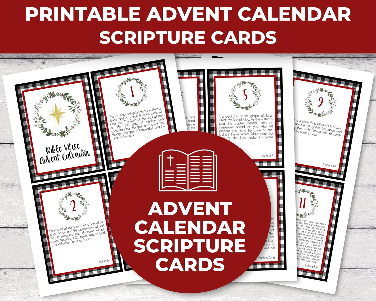 Advent Scripture Cards, Bible Verses Cards, Prayer Cards,printable ...