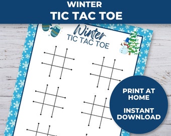 Winter Tic Tac Toe Game, Printable Winter Game for Kids, Classroom Activity, Winter Party Game, Holiday Party Games