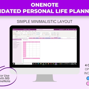 OneNote Digital Planner Undated, OneNote Planner Template, Digital Life Planner, OneNote Planner for Surface, OneNote Planner for Windows