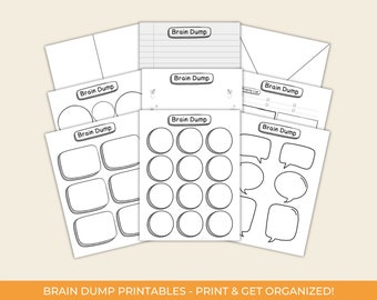 Brain Dump afdrukbare bundel, Adhd Brain Dump, Thought Tracker organisatieplanner, takenlijstsjabloon, takenlijst, dagboekprintables