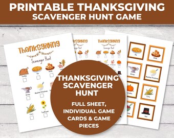 Thanksgiving Scavenger Hunt, Printable Thanksgiving Kids Activity, Thanksgiving Classroom Activities, Thanksgiving Activity Printable