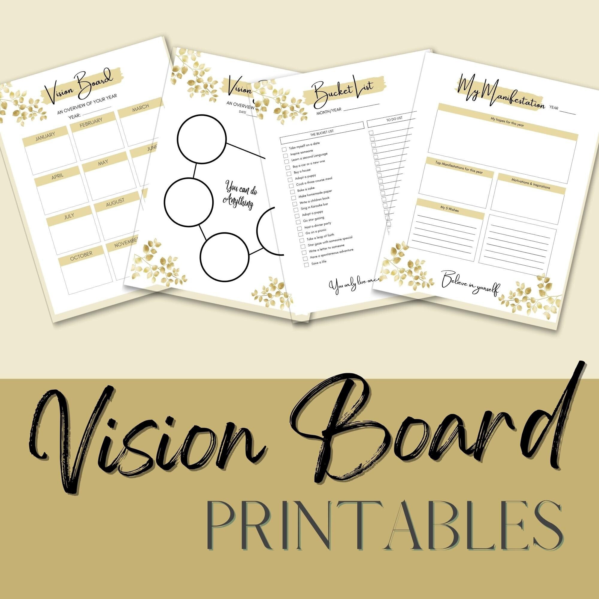 Vision Board Printables 2024, Vision Board Accessories, Vision Board Kit  Supplies, Vision Board Magazine, Motivational Board, LOA 