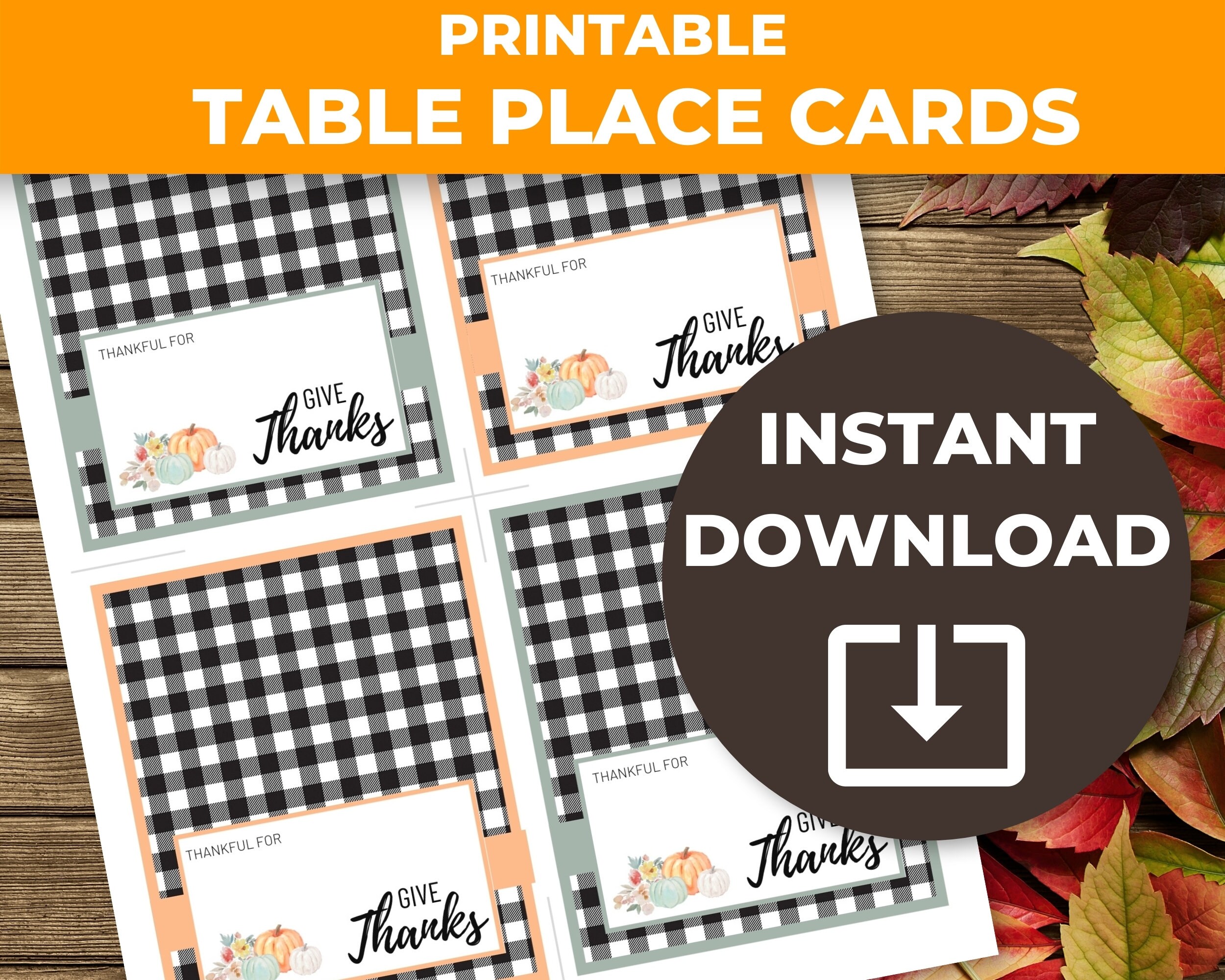 Place Setting Cards, Place Cards Printable, Table Tents, Farmhouse ...