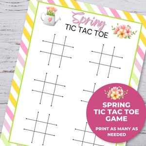 Spring Tic Tac Toe Game, Printable Spring Game for Kids, Classroom Activity, Spring Party Game, Spring Activities for kids