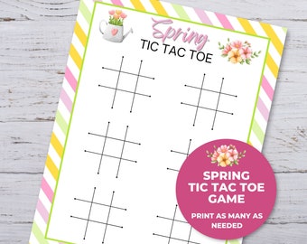 Spring Tic Tac Toe Game, Printable Spring Game for Kids, Classroom Activity, Spring Party Game, Spring Activities for kids