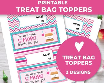 Printable Valentine Treat Bag Toppers