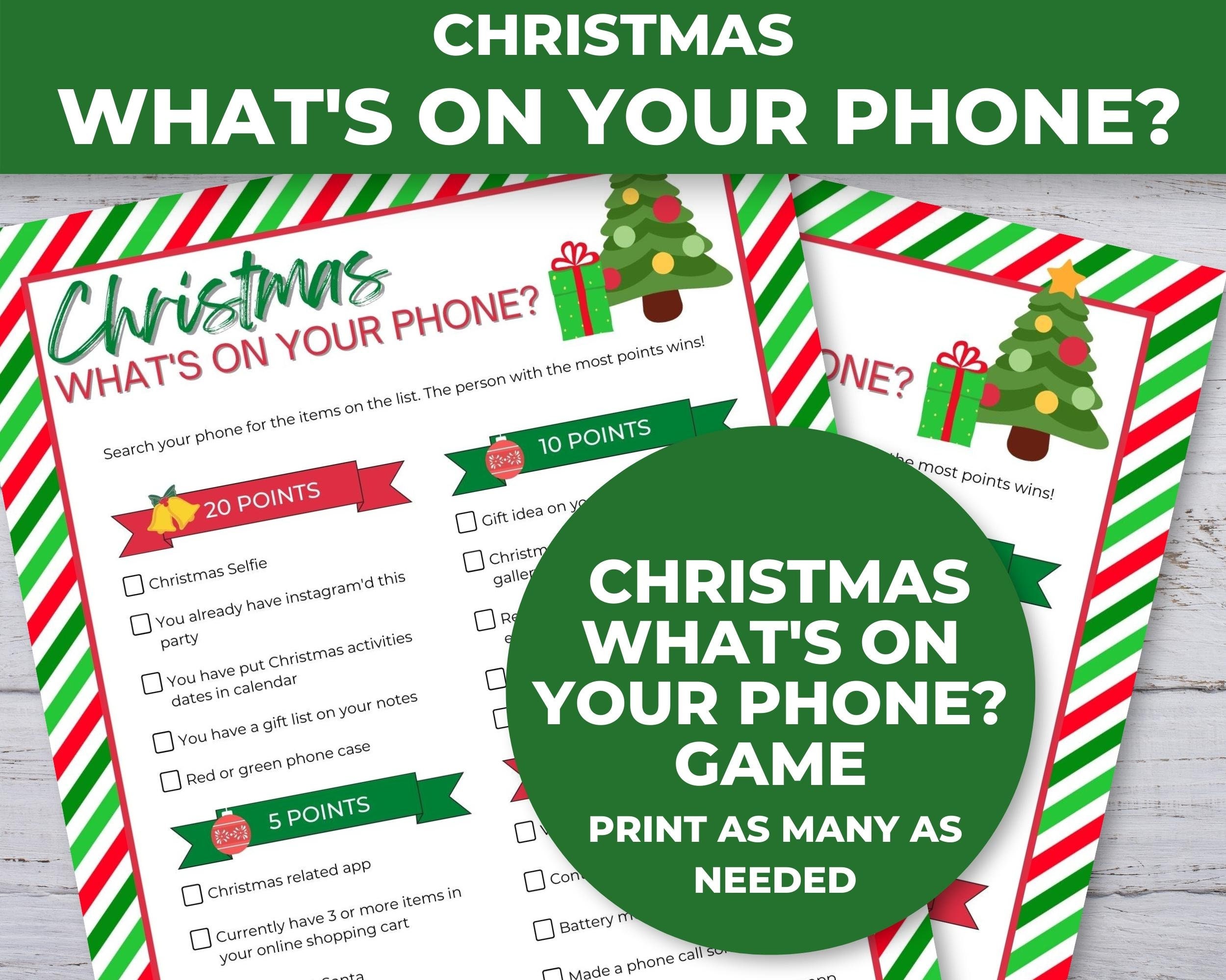 Whats on Your Phone Christmas Edition, Christmas Activities for Kids ...