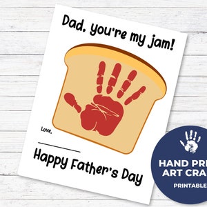 You&#39;re My Jam Handprint Craft, Father&#39;s Day Handprint Keepsake, Father&#39;s Day Handprint Art, Keepsake for Dad, Hand Print Art for Dad