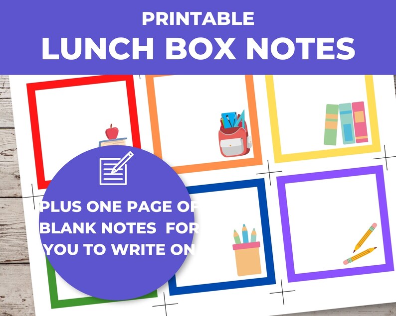 Lunch Box Notes, Printable Lunch Box Notes for Kids, Lunchbox Letters ...