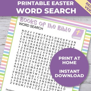 Books of the Bible Word Search Game, Printable Christian Game for Kids, Sunday School Classroom Activity, Party Game, Bible Game Activity