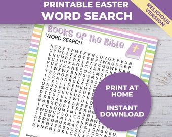 Books of the Bible Word Search Game, Printable Christian Game for Kids, Sunday School Classroom Activity, Party Game, Bible Game Activity