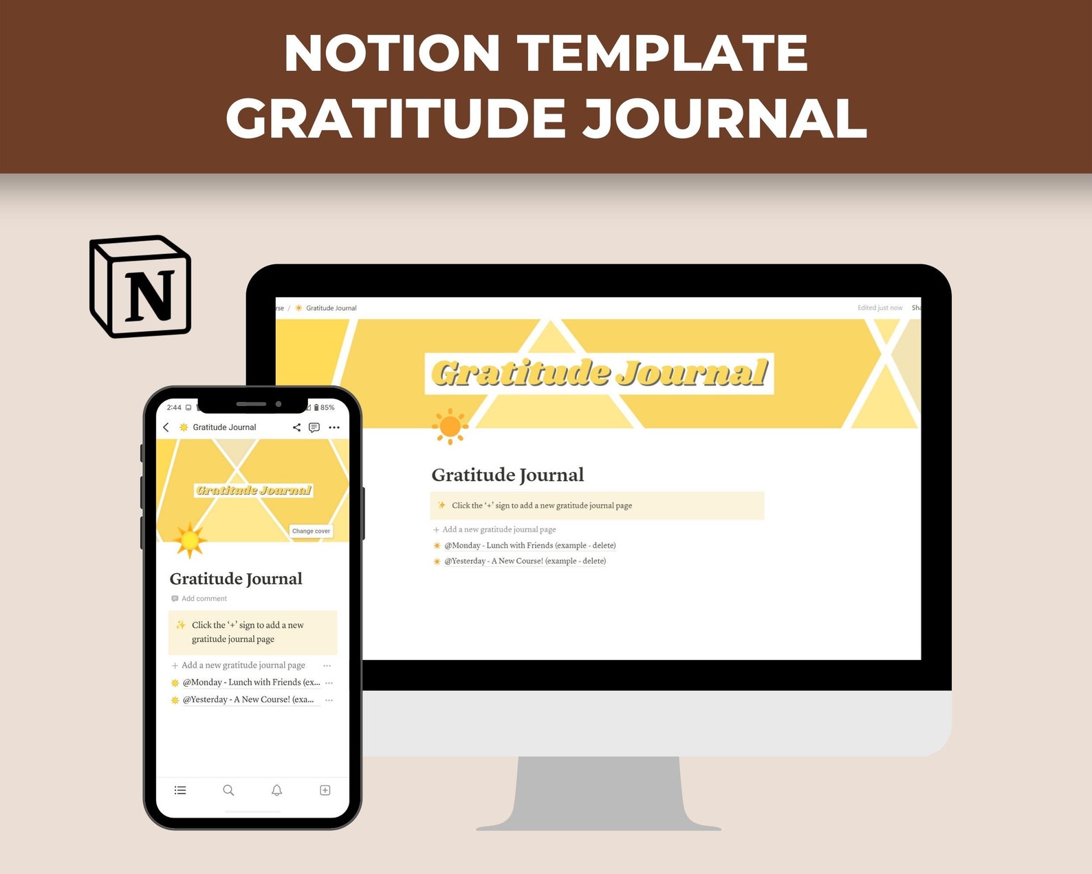 Notion Gratitude Journal, Notion Template, Digital Gratitude Journal ...