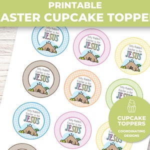 La Pascua es para los toppers de cupcakes de Jesús, los toppers de cupcakes de Pascua imprimibles, las etiquetas religiosas de Pascua imagen 3