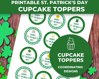 Printable St. Patrick's Day Cupcake Toppers