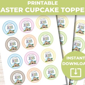 Easter is for Jesus Cupcake Toppers, Printable Easter Cupcake Toppers, Religious Easter Tags image 5