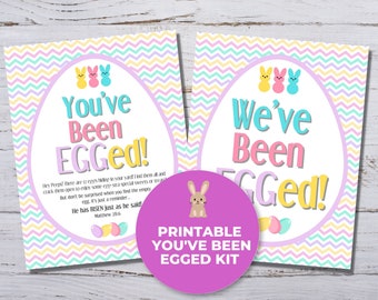 You've Been Egged Sign, Easter Games Printables, Easter Gifts for Neighbors, Printable Easter Sign, Easter Games, Neighbor Gifts