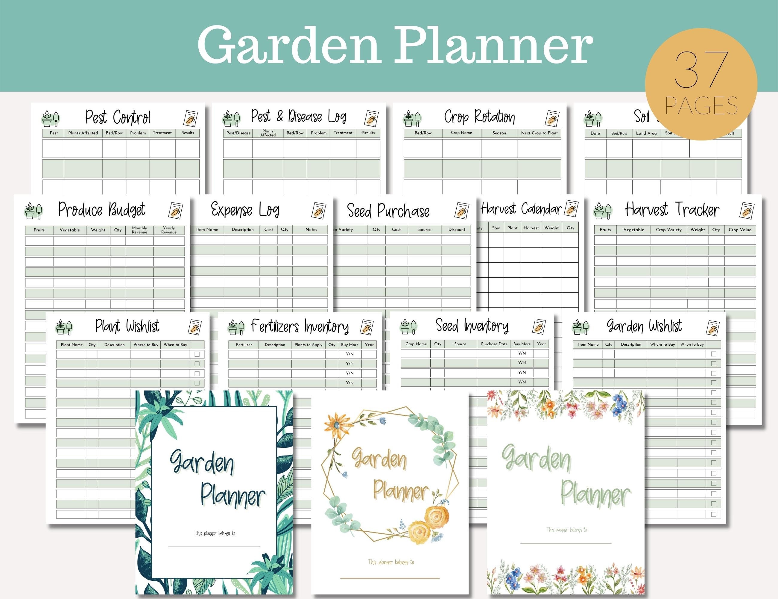 Garden Planner Printable, Garden Journal and Planner, Flower Garden ...