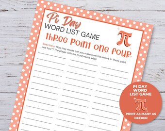 Pi Day Game Bundle, Pi Day Activities for Kids Printable, Pi Day Party ...