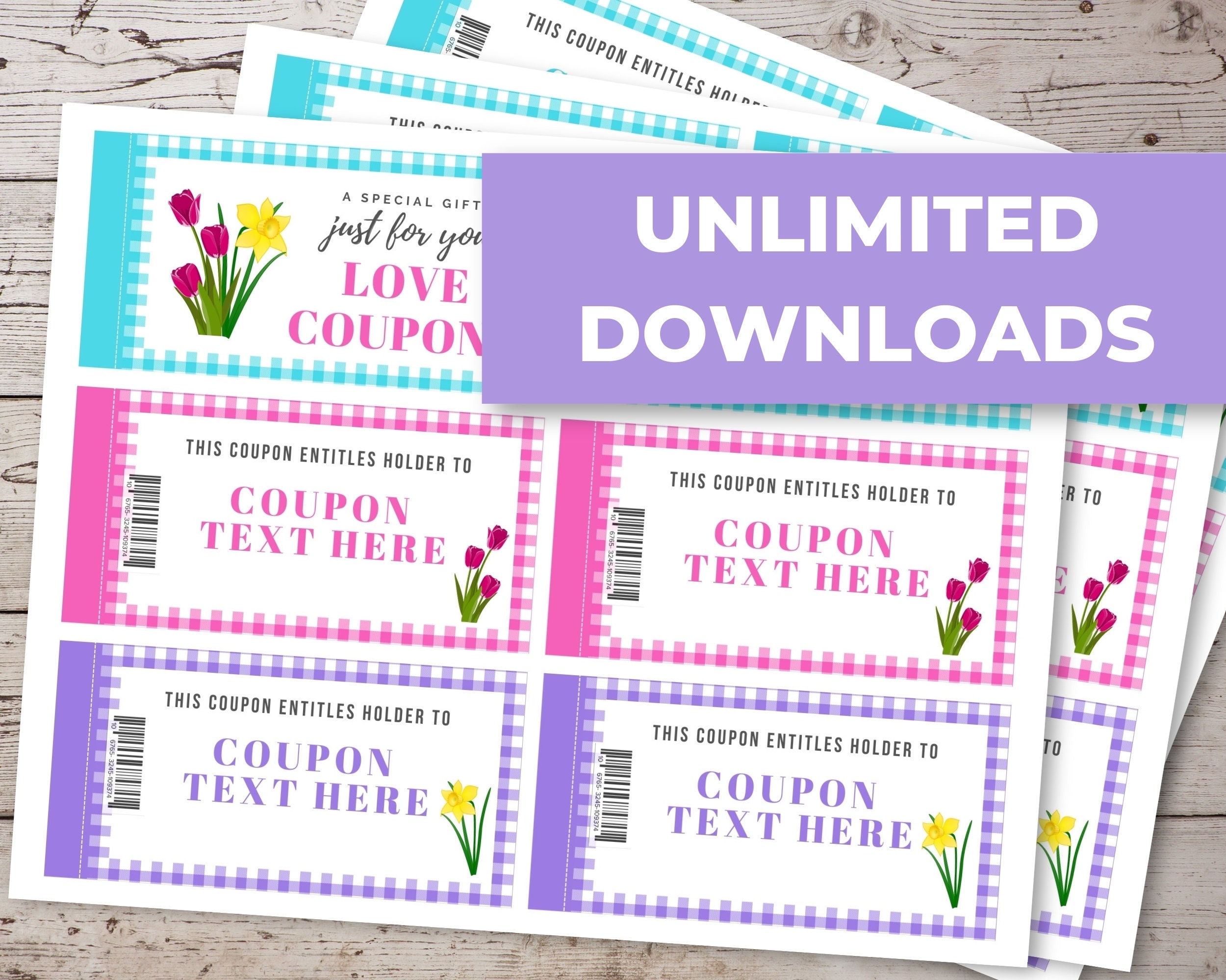 Editable Coupon Book, Digital Coupon Book, Coupon Book Template, Unique
