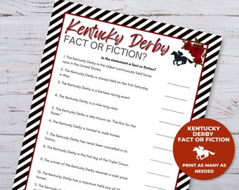 Kentucky Derby Party Game, Talk Derby To Me, Triple Crown Party Game, Run For The Roses Game, Fun Activity For Adults & Kids, Horserace Game