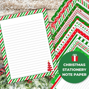 Printable Christmas Stationery Writing Paper, Christmas Letterhead, Christmas Writing Paper, Christmas Note Paper, Letter to Santa Northpole