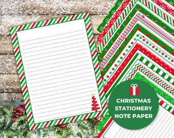 Printable Christmas Stationery Writing Paper, Christmas Letterhead, Christmas Writing Paper, Christmas Note Paper, Letter to Santa Northpole
