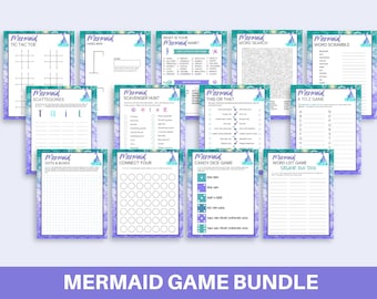 Mermaid Games Bundle, Mermaid Party Games, Under the Sea Games, Printable Games for Kids, Mermaid Birthday Party Games