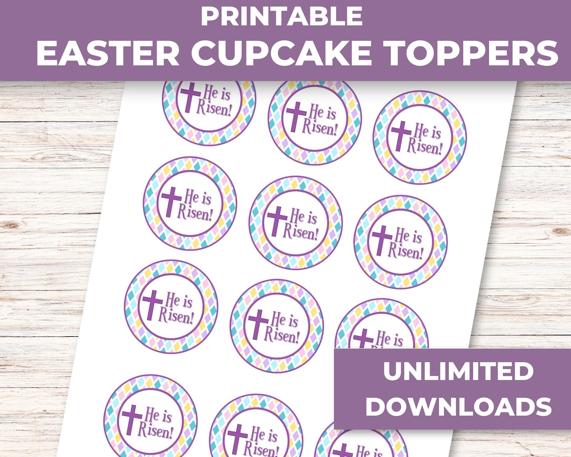 Printable Easter Cupcake Toppers With Religious Theme - Etsy
