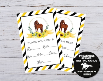 Tarjetas de apuestas Preakness Stakes, boletas de apuestas de carreras de caballos, carreras por las rosas, boletas de apuestas Derby, tarjetas de apuestas Derby, tarjetas de apuestas de piscina de Kentucky