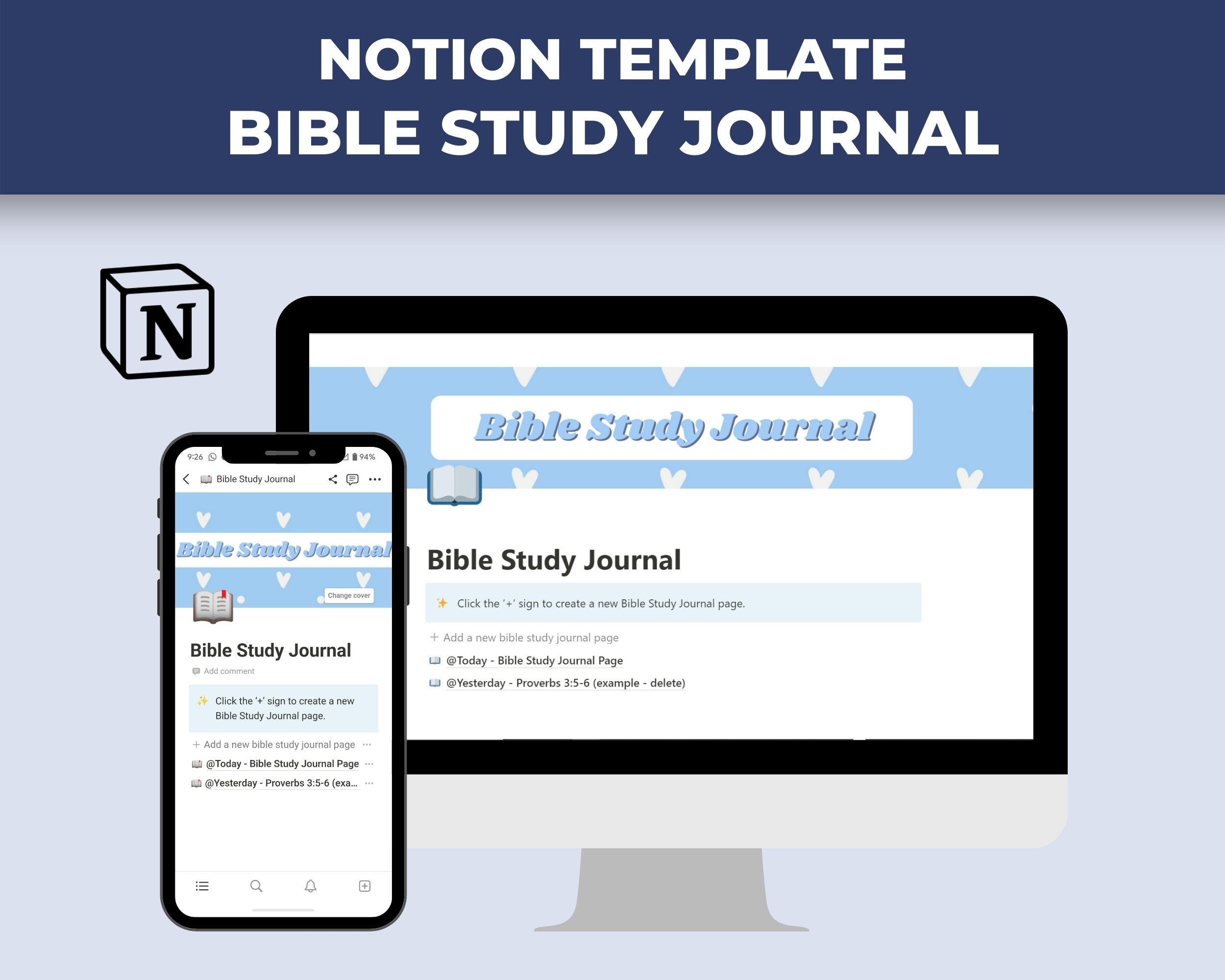Notion Bible Study Journal, Notion Template, Digital Bible Study Notion Bible Study Journal, Notion Template, Digital Bible Study