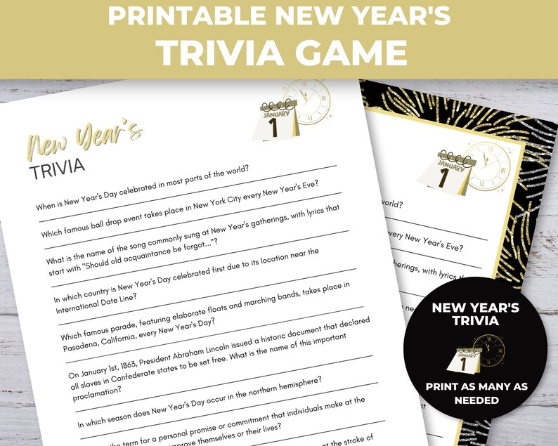 New Years Trivia Printable New Years Eve Trivia New Years Eve Party New Years Trivia Printable New Years Eve Trivia New Years Eve Party