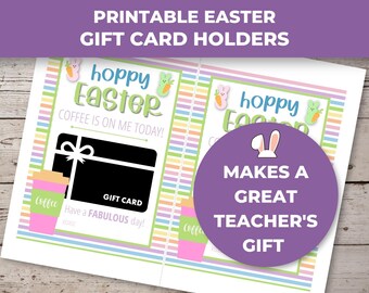 Easter Gift Card Holder, Printable Coffee Gift Card Holder, Teacher Appreciation Gift, Thank You Gift Card Holder, Coffee Gift