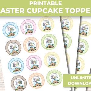 Easter is for Jesus Cupcake Toppers, Printable Easter Cupcake Toppers, Religious Easter Tags image 6