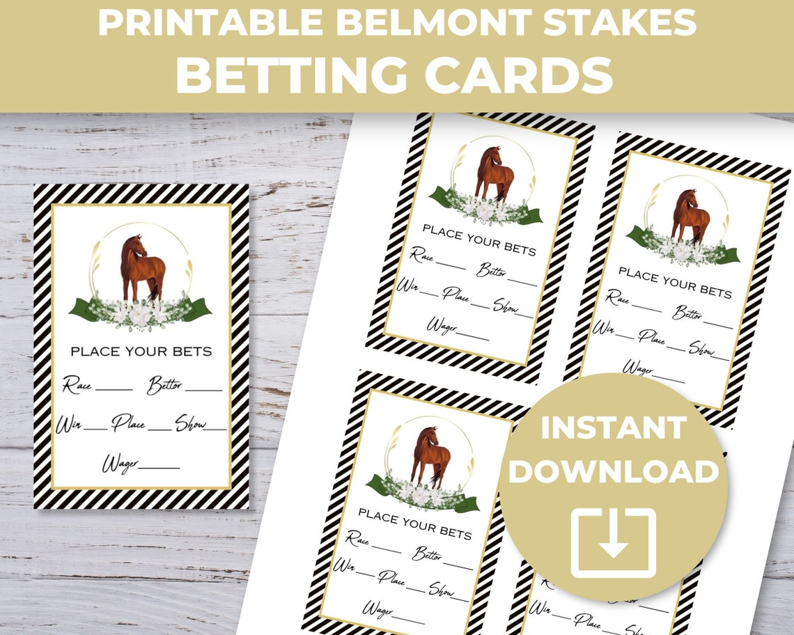 Belmont Stakes Betting Cards, Horse Race Betting Slips, Run for the ...