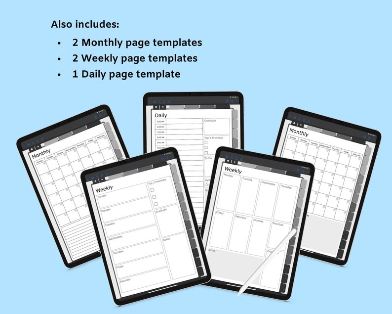 EDITABLE Digital Planner, Commercial Use Template, Keynote Digital Planner Template, Powerpoint