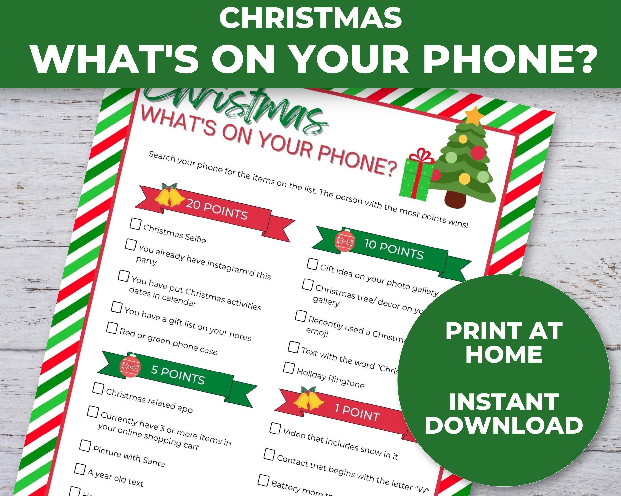 Whats on Your Phone Christmas Edition Christmas Activities - Etsy
