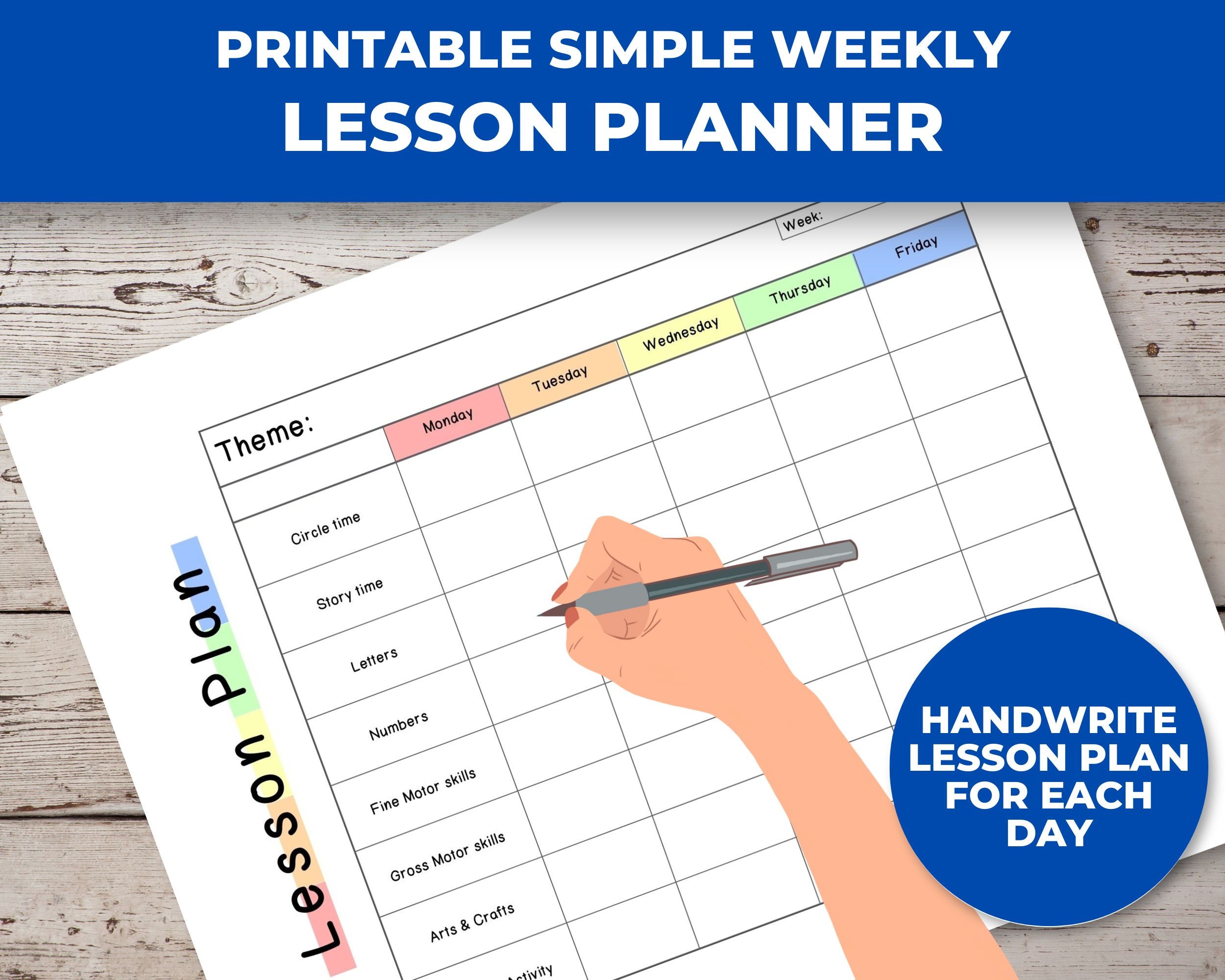 Kindergarten Lesson Plan Template
