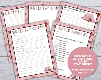 Printable Letter From Camp, Camp Letter Stationery, Fill In The Blank Camp Stationery, Camp Letter Writing Set, Letter From Camp Horse