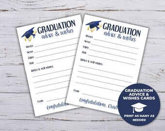 Graduation Advice and Wishes Card, Printable Advice Cards Graduation, Words of Wisdom Graduation, Words of Wisdom, Advice for Grad