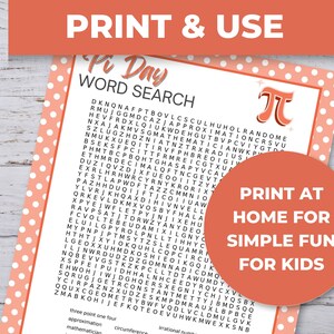 Pi Day Word Search Printable, Pi Day Activities for Kids Printable, Pi Day Party, Kids Worksheets, Pi Day Games for Kids, Classroom Activity image 6