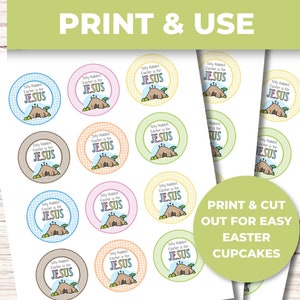 Easter is for Jesus Cupcake Toppers, Printable Easter Cupcake Toppers, Religious Easter Tags image 7