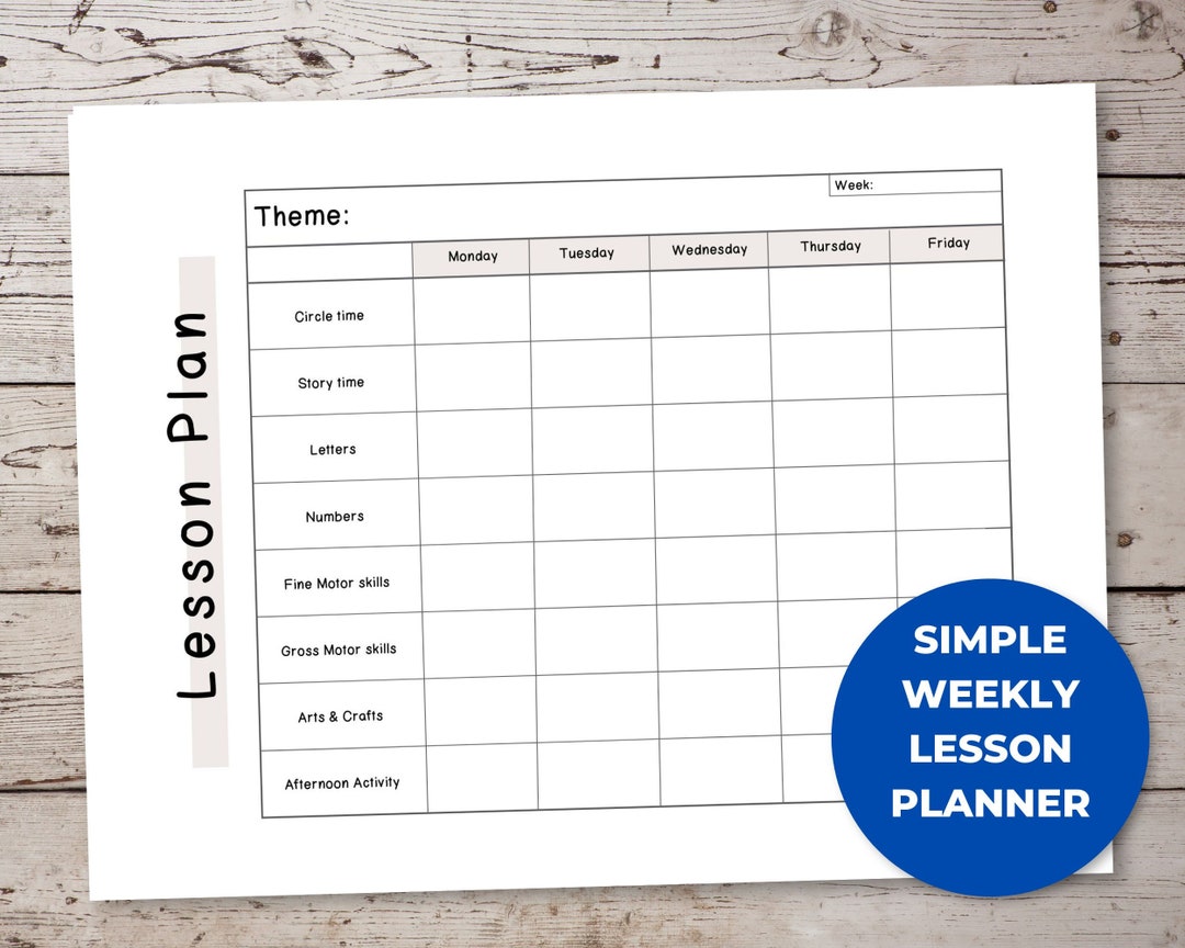 Preschool Teacher Planner, Lesson Plan Template Preschool, Kindergarten Lesson Planner, Weekly