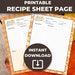 Printable Recipe Sheets - Orange - Etsy